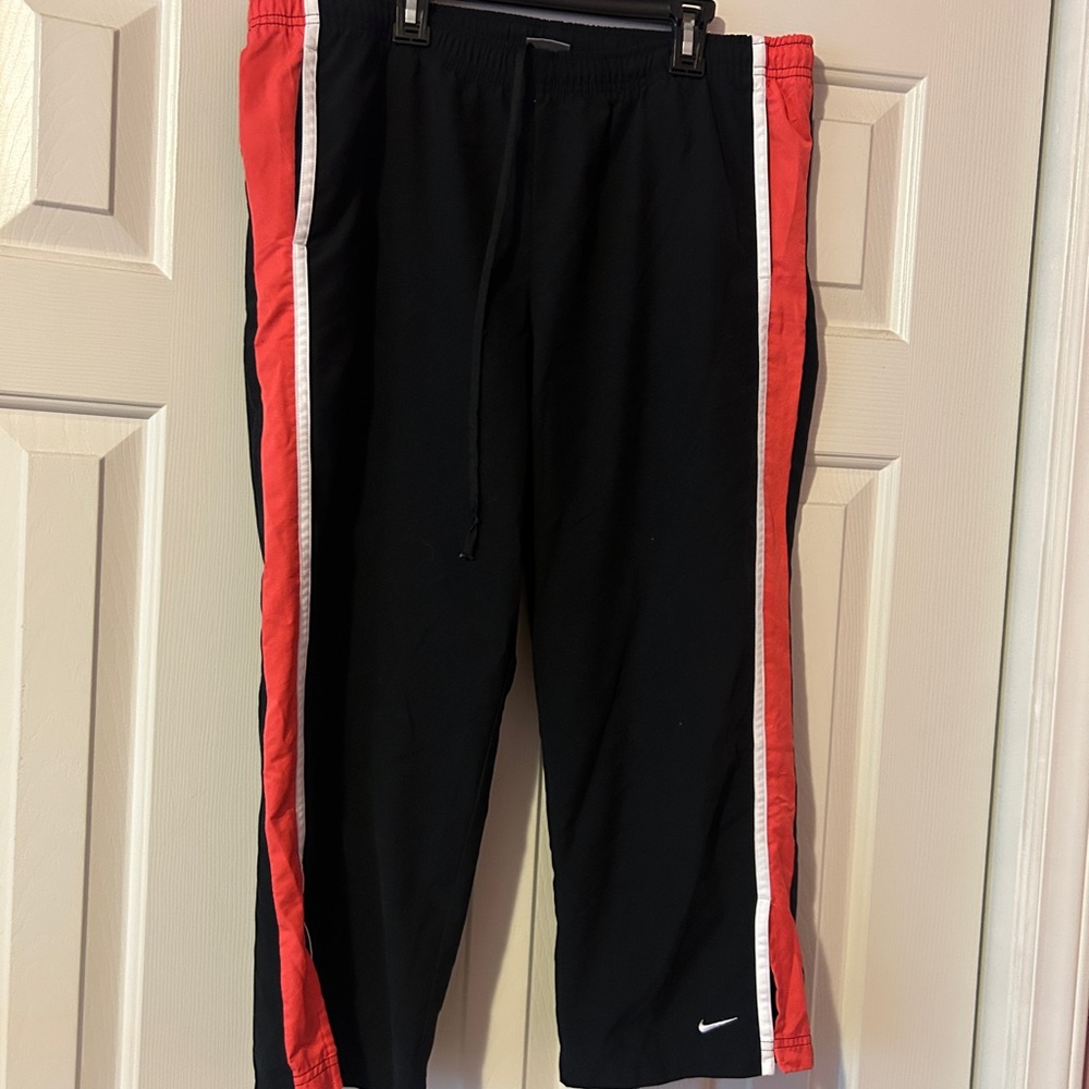 Nike Black Pants with Pink and White Stripes
